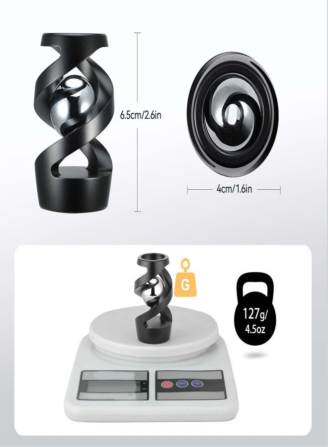 Lifidea Kinetic Optical Illusion Toys, Kinetic Desktop Fidget Spinner Toys, Cool Gadget Desk Toy Fidget Toys Gift for Various Holidays, Kinetic Spinner Ball Relieve Stress Anxiety for Kids and Adults (Black) - Image 3
